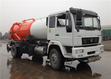 China HOWO 6 Wheels 4000L Water Sewage Tank Truck + 4000L Fecal Suction Truck 8000L supplier