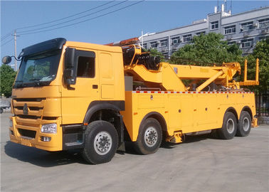China HOWO 12 Wheeler 50 Ton Tow Truck , 360 Degree Rotating Flatbed Tow Truck supplier