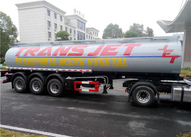 China Stainless Steel 30 Tons Fuel Tank Trailer Tri-Axle 35000L 35M3 Fuel Oil Transport Tank Semi trailer supplier