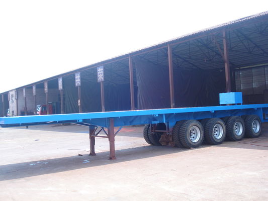 Buy Container Loading 4 Axle Semi Trailer , 50 Tons 60 Ton 45 Ft / 40 Foot Flatbed Trailer online manufacture