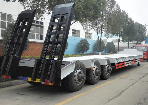 Buy 60 Tons - 100 Ton Lowboy Trailer , Low Bed Semi Trailer 2 Axles / 3 Axles / 4 Axles online manufacture