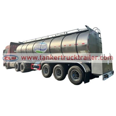 acheter 3 essieux 32CBM réservoir de lait isolé semi-remorque pour le transport de produits laitiers sur de longues distances fabrication en ligne