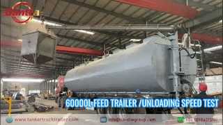 60000L Bulk Feed Tanker Trailer Unloading Speed Test | 30 Ton Feed Trailer Working Performance