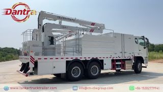 Camion de lavage aérien haute pression HOWO | Démonstration de véhicules de nettoyage de ponts et de gratte-ciel