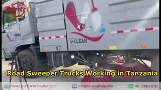 CLW Dantra Vehicle Road Sweeper Trucks Working on Tanzania City Streets | Real Customer Project