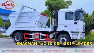 کامیون زباله Shacman 4x2 8 Ton 10 CBM Skip Loader برای جمع آوری زباله های شهری