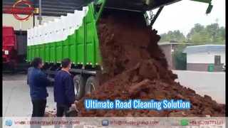 3 Axles 45CBM Compactor Garbage Trailer Operation Video | Municipal Waste Transfer Solution